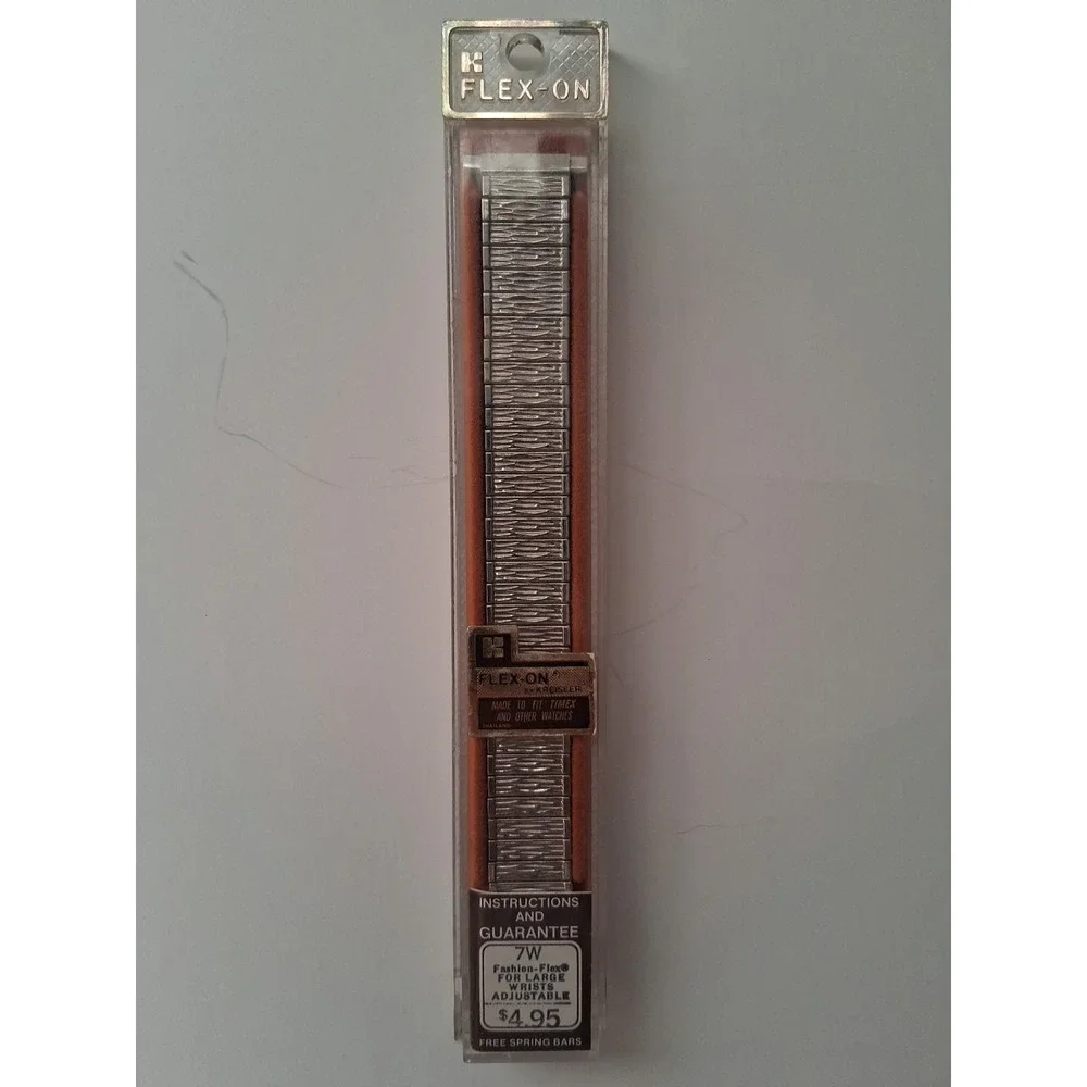 2 Kreisler Watchbands Duraflex Ultra Thin Luxury Black 419BY & Silver Flex-On 7W